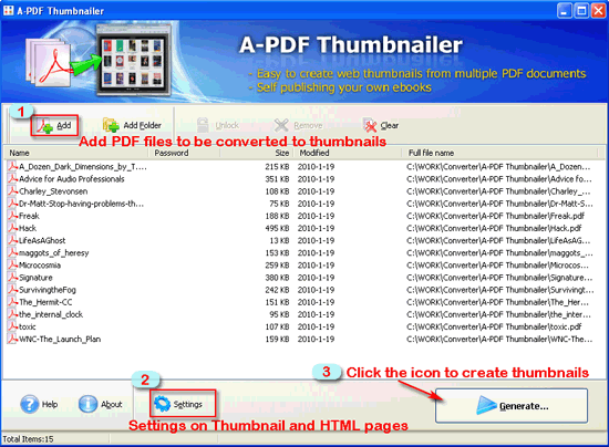 a-pdf thumbnailer three steps